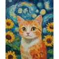 Diamantbild Katze Sternennacht 120 Farben 30x40 bis 45x60 cm – Farbe 120 Colors-BQ BY-12