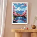 Diamantbild Kirschblüte Fuji Landschaft Mosaik Anfänger Deko – 2