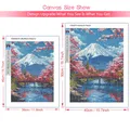 Diamantbild Kirschblüte Fuji Landschaft Mosaik Anfänger Deko – 5