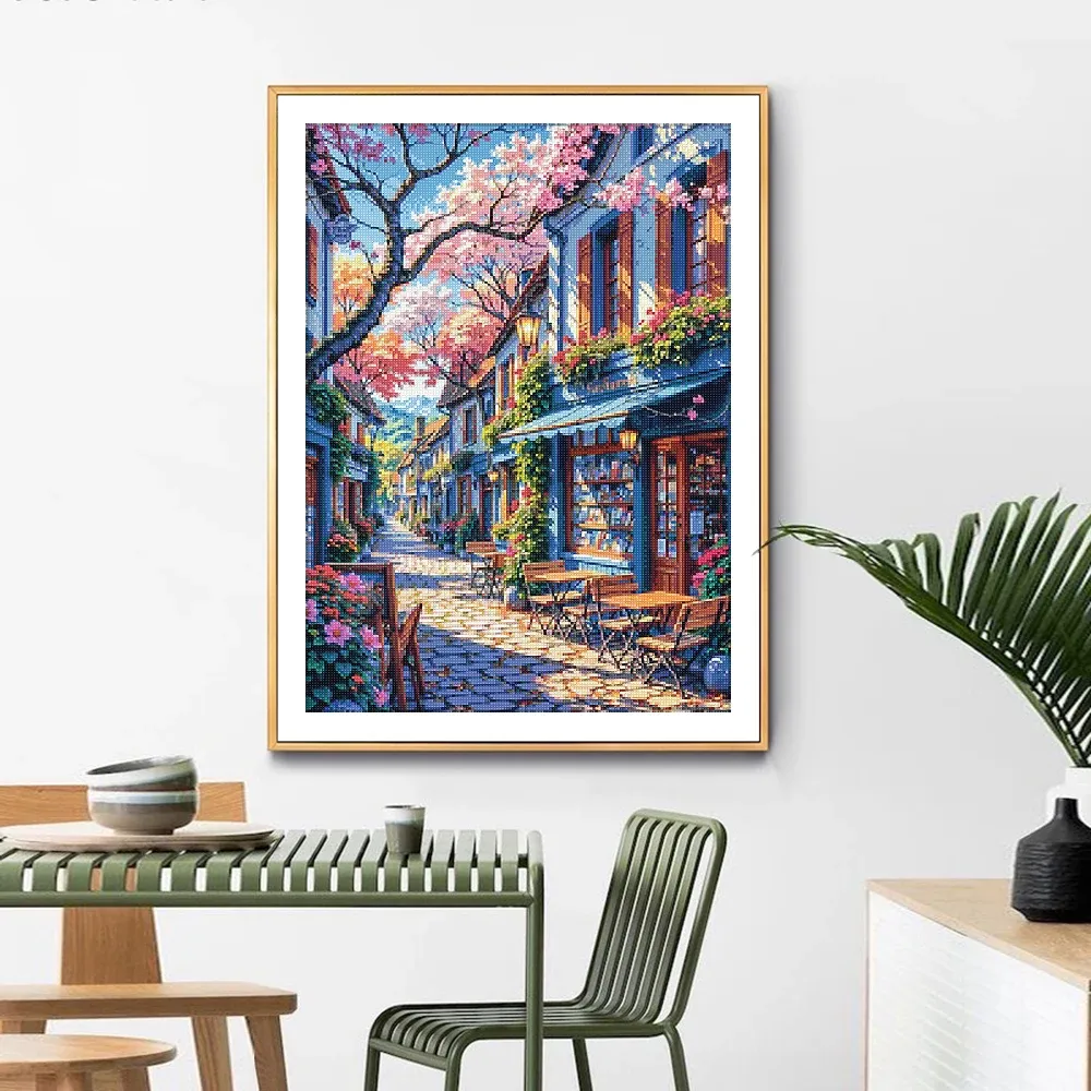 Diamantbild Kirschblüte Fuji Landschaft Mosaik Anfänger Deko