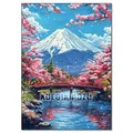 Diamantbild Kirschblüte Fuji Landschaft Mosaik Anfänger Deko – Farbe FDX5573