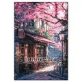 Diamantbild Kirschblüte Fuji Landschaft Mosaik Anfänger Deko – Farbe FDX5578