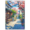 Diamantbild Kirschblüte Fuji Landschaft Mosaik Anfänger Deko – Farbe FDX5581
