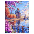 Diamantbild Kirschblüte Fuji Landschaft Mosaik Anfänger Deko – Farbe FDX5588