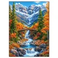 Diamantbild Kirschblüte Fuji Landschaft Mosaik Anfänger Deko – Farbe FDX5591