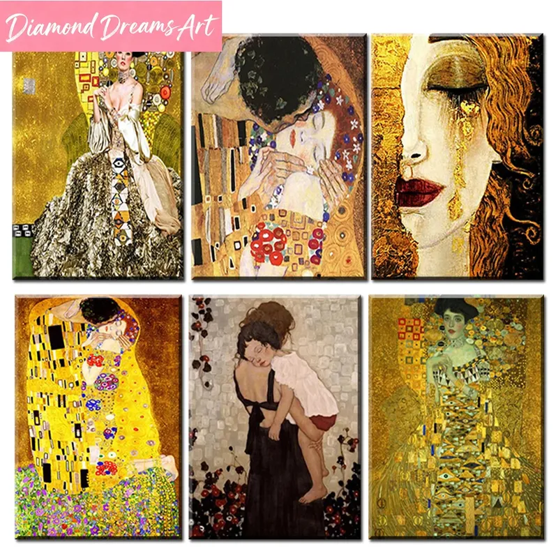 Diamantbild Klimt Porträt abstrakt 20x30 bis 50x70 cm