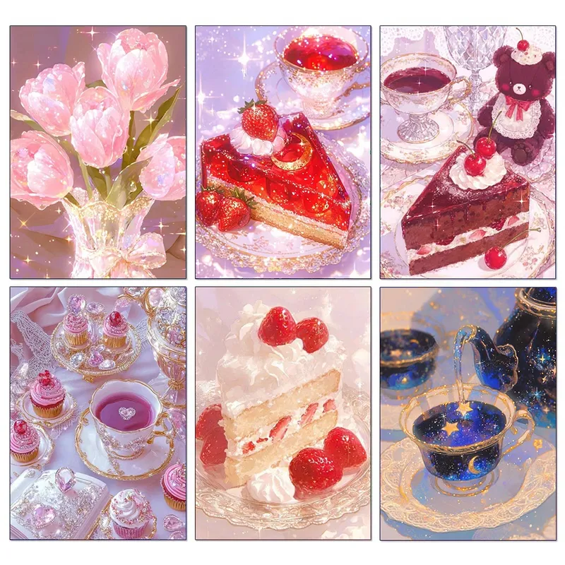 Diamantbild Kuchen 20 bis 50 cm mit runden oder eckigen Steinen