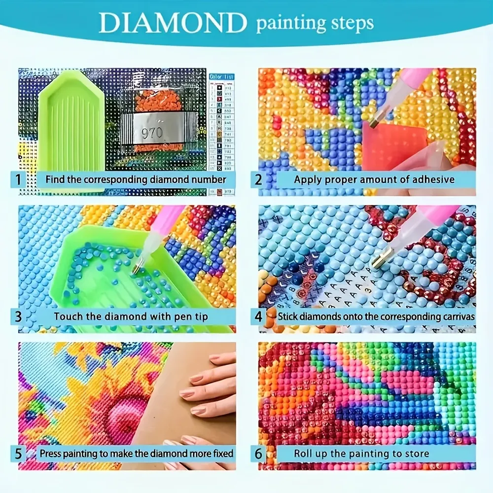 Diamantbild Kuh Kaffeetasse 20 bis 50 cm mit runden Steinen