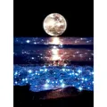 Diamantbild Lichter Landschaft 30 x 40 cm mit runden Steinen – Farbe Gelb