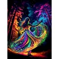Diamantbild Lichter Landschaft 30 x 40 cm mit runden Steinen – Farbe Lila