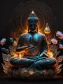 Diamantbild Lotus Buddha 20 bis 70 cm mit runden oder eckigen Steinen – Farbe YCC158-7