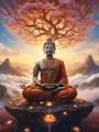 Diamantbild Lotus Buddha 20 bis 70 cm mit runden oder eckigen Steinen – Farbe YCC158-3