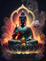Diamantbild Lotus Buddha 20 bis 70 cm mit runden oder eckigen Steinen – Farbe YCC158-6