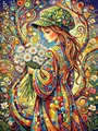 Diamantbild Mädchen Porträt abstrakt 20x30 bis 50x70 cm – Farbe 676