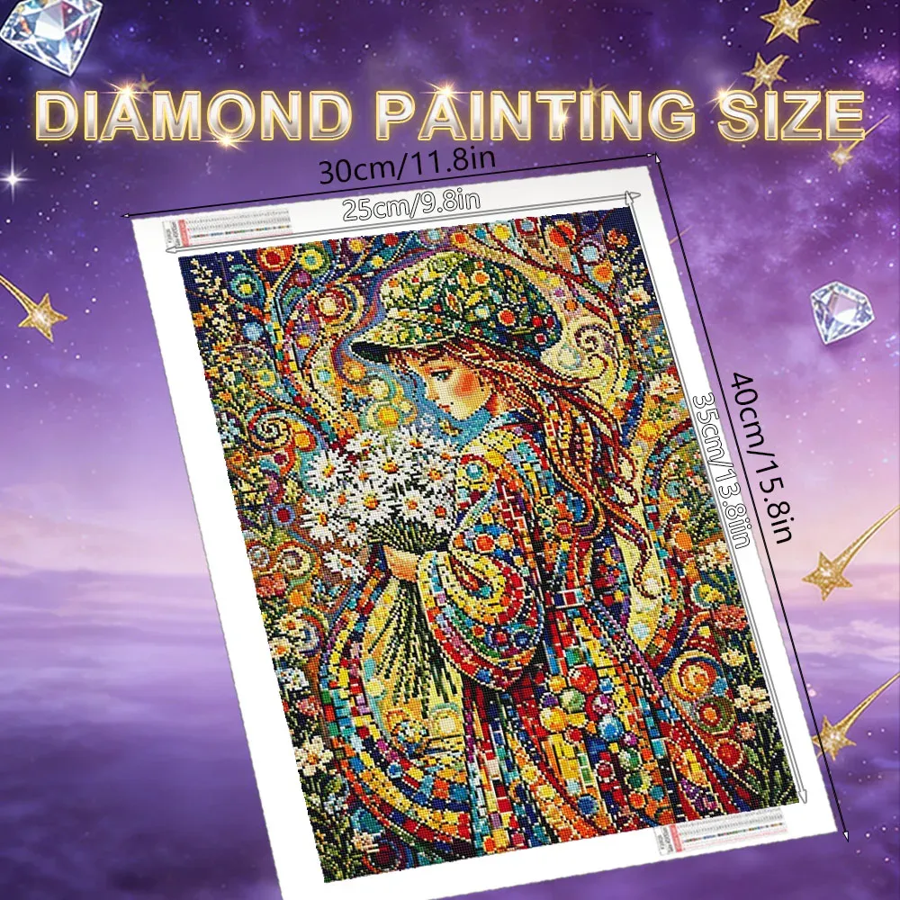 Diamantbild Mädchen Porträt abstrakt 20x30 bis 50x70 cm