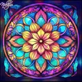 Diamantbild Mandala Blume 30x30cm bis 70x70cm – Farbe 26002