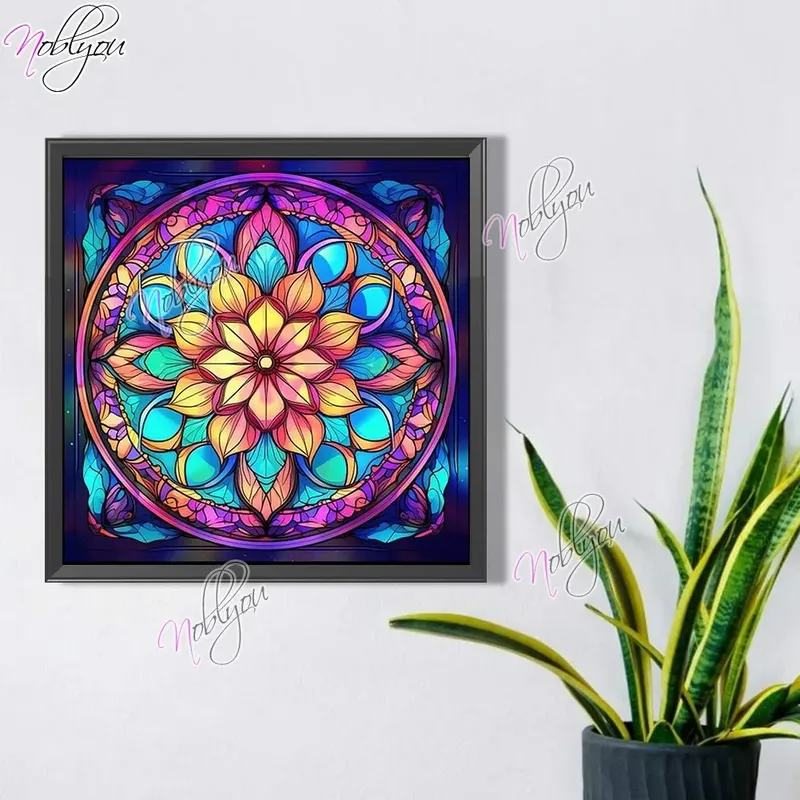 Diamantbild Mandala Blume 30x30cm bis 70x70cm
