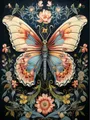 Diamantbild Mandala Schmetterling Blume 20x25 bis 40x50 cm – Farbe HUA2404