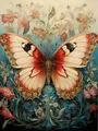 Diamantbild Mandala Schmetterling Blume 20x25 bis 40x50 cm – Farbe HUA2405
