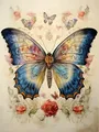 Diamantbild Mandala Schmetterling Blume 20x25 bis 40x50 cm – Farbe HUA2407