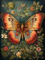 Diamantbild Mandala Schmetterling Blume 20x25 bis 40x50 cm – Farbe HUA2408