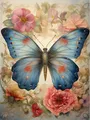 Diamantbild Mandala Schmetterling Blume 20x25 bis 40x50 cm – Farbe HUA2409
