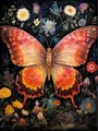 Diamantbild Mandala Schmetterling Blume 20x25 bis 40x50 cm – Farbe HUA2411