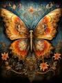 Diamantbild Mandala Schmetterling Blume 20x25 bis 40x50 cm – Farbe HUA2412
