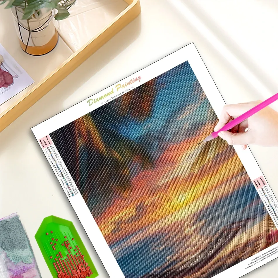 Diamantbild Meer Sonnenaufgang Landschaft Anfänger Mosaik Deko