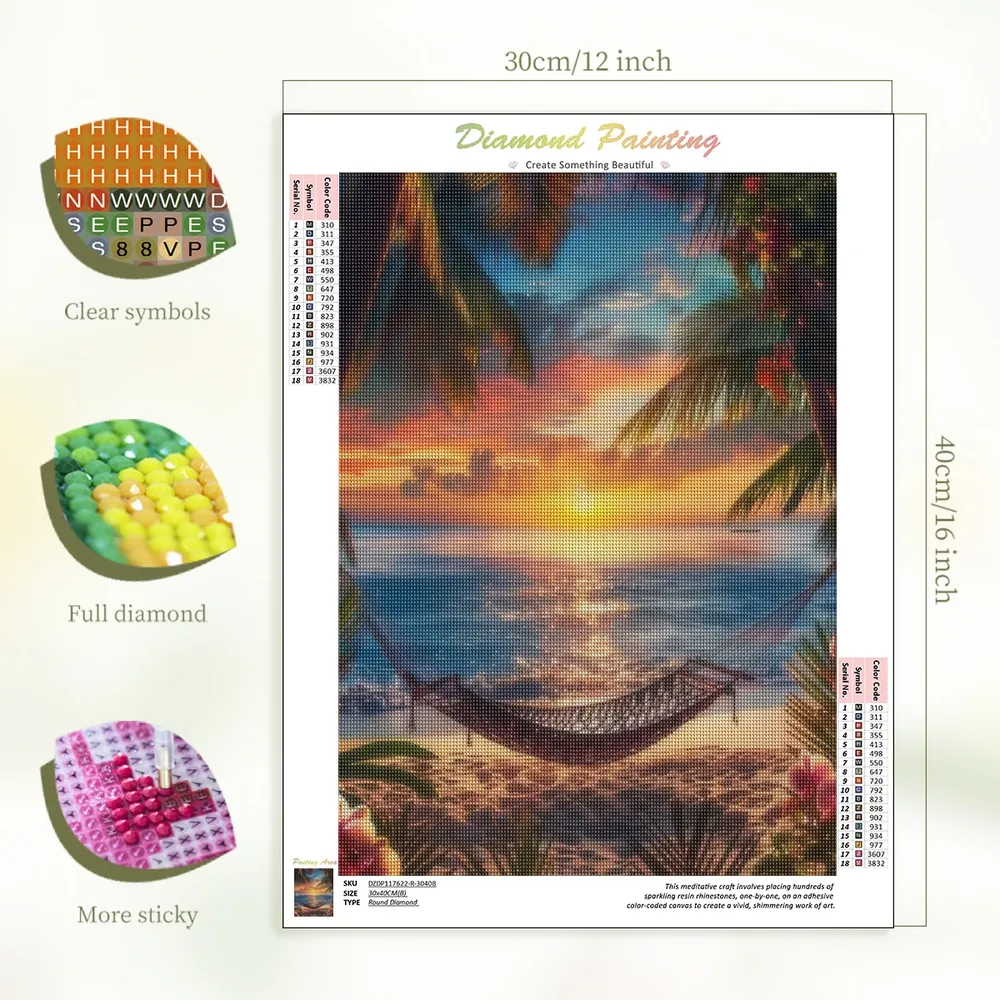 Diamantbild Meer Sonnenaufgang Landschaft Anfänger Mosaik Deko