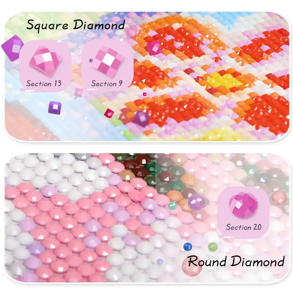 Diamantbild Mond Landschaft Mosaik Komplettset Heimdekoration
