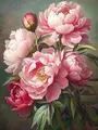 Diamantbild Pfingstrose Blume 20 bis 70 cm mit runden oder eckigen Steinen – Farbe 1320