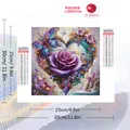 Diamantbild Rose Schmetterling 20 bis 50 cm mit runden oder eckigen Steinen – 2