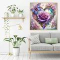 Diamantbild Rose Schmetterling 20 bis 50 cm mit runden oder eckigen Steinen – 3