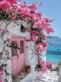 Diamantbild Santorini Mykonos Insel Landschaft Ägäis Kreuzstich – Farbe HXP806A-9