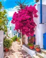 Diamantbild Santorini Mykonos Insel Landschaft Ägäis Kreuzstich – Farbe HXP806A-2
