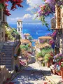 Diamantbild Santorini Mykonos Insel Landschaft Ägäis Kreuzstich – Farbe HXP806A-15