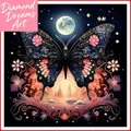Diamantbild Schmetterling Mond Landschaft Strass Stickerei Deko – 1