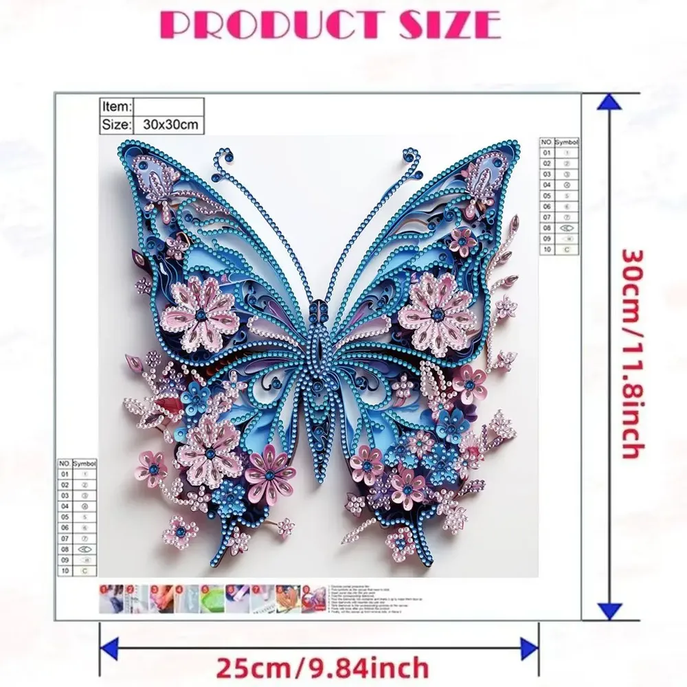 Diamantbild Schmetterling Spezialform 30x30cm