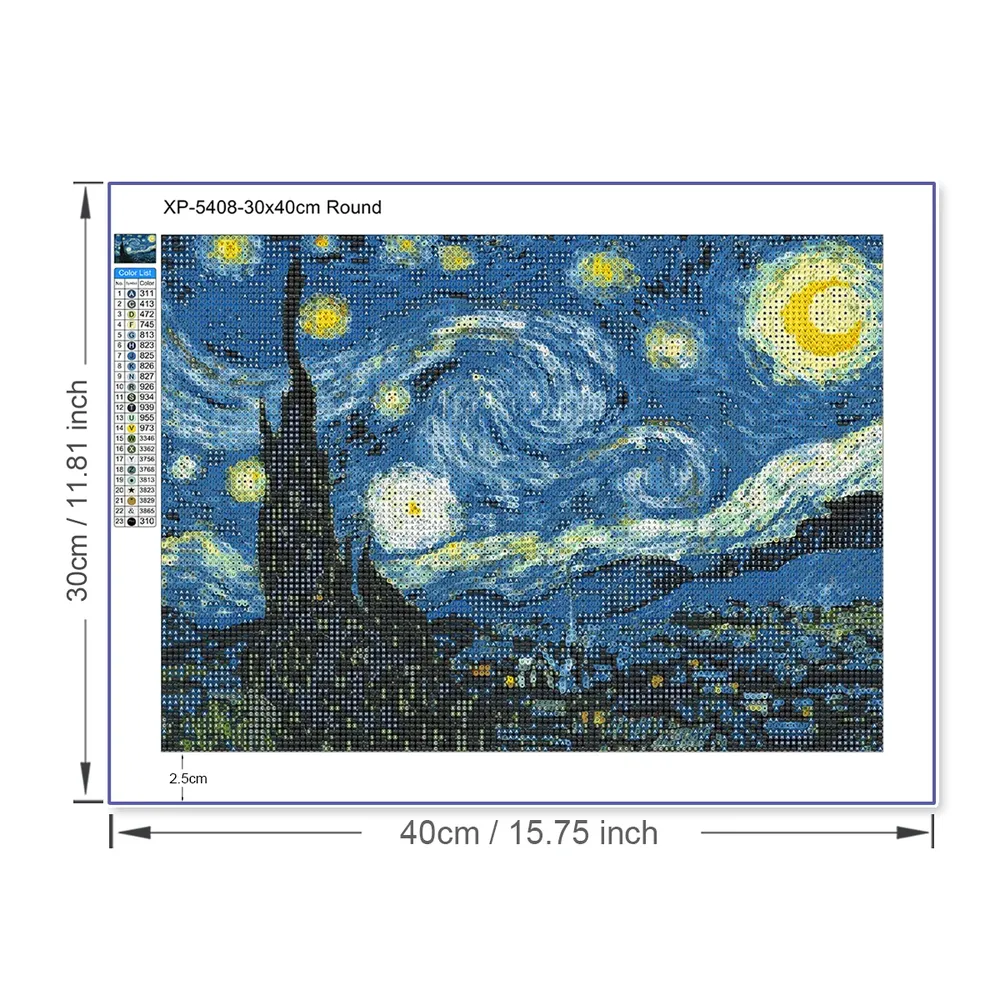 Diamantbild Sternennacht Landschaft Mosaik Kreuzstich Kunst Deko