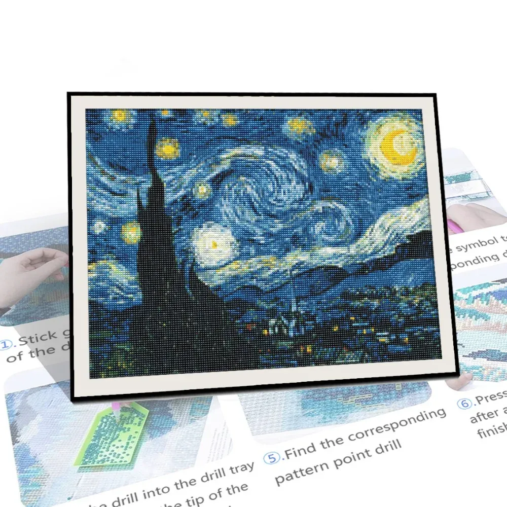 Diamantbild Sternennacht Landschaft Mosaik Kreuzstich Kunst Deko