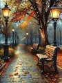 Diamantbild Straße Landschaft Strass Mosaik Baum DIY Deko – Farbe 296
