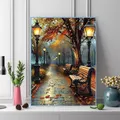 Diamantbild Straße Landschaft Strass Mosaik Baum DIY Deko – 3