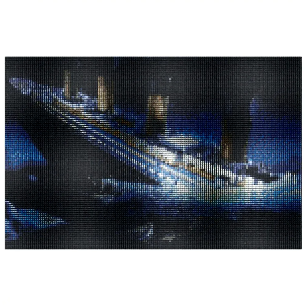 Diamantbild Titanic Schiff 30 x 40 cm mit runden Steinen