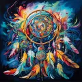 Diamantbild Traumfänger Eule 20 bis 60 cm mit runden Steinen – Farbe XAY6-682