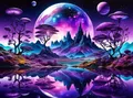 Diamantbild Wasserfall Berg 20 bis 70 cm mit runden oder eckigen Steinen – Farbe 5516