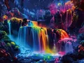 Diamantbild Wasserfall Berg 20 bis 70 cm mit runden oder eckigen Steinen – Farbe 5520