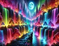 Diamantbild Wasserfall Berg 20 bis 70 cm mit runden oder eckigen Steinen – Farbe 5521