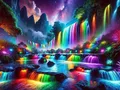 Diamantbild Wasserfall Berg 20 bis 70 cm mit runden oder eckigen Steinen – Farbe 5514