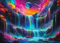 Diamantbild Wasserfall Berg 20 bis 70 cm mit runden oder eckigen Steinen – Farbe 5513